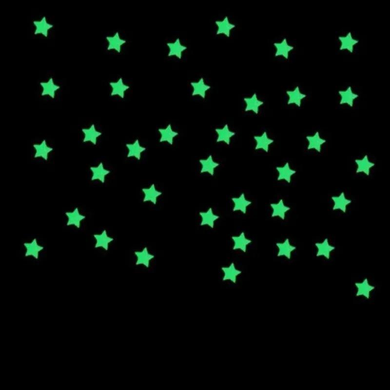 100 Stück Leuchtende Stern Wandaufkleber Geeignet für Schlafzimmer, Fenster, Decke Wanddekoration Schafft Exklusive Sternenhimmel Wände