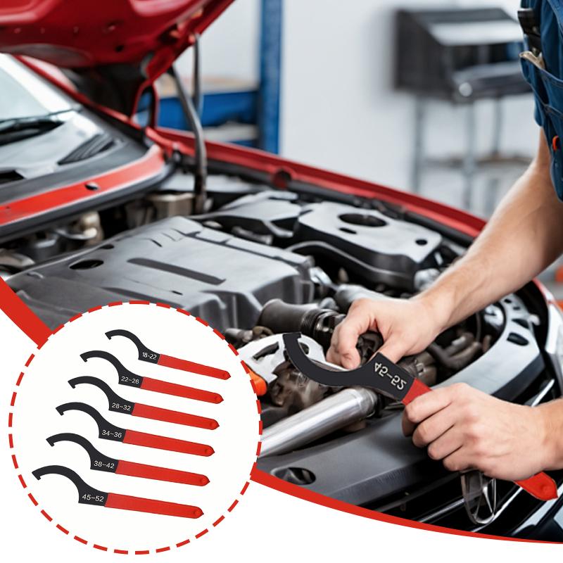 6PCS Coilover Shock Absorber Wrenches Hook-Type Crescent Wrenches & Wrench Tools For Suspension And Shock Absorber Adjustments