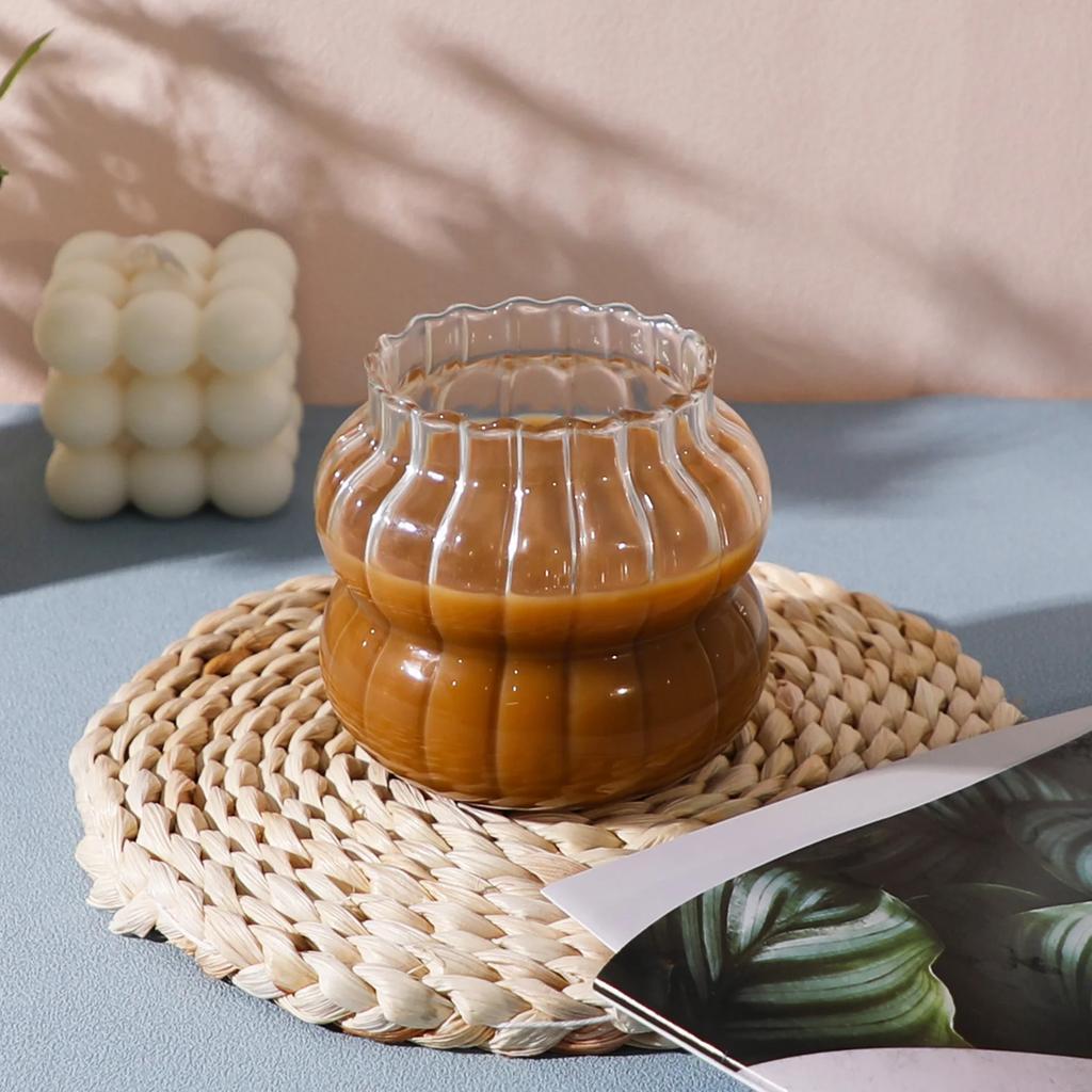 1pc-Caterpillar Cup, Chubby and Chubby Glass Cup, Fruit Tea Cup, Large Capacity Cold Drink Cup, Coffee Cup