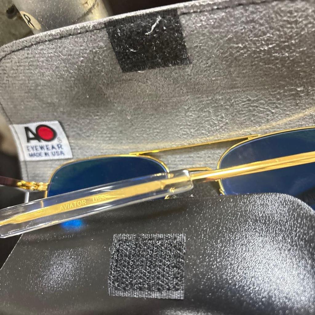 Used AMERICAN OPTICAL Sunglasses Gold Made in USA 100%UV