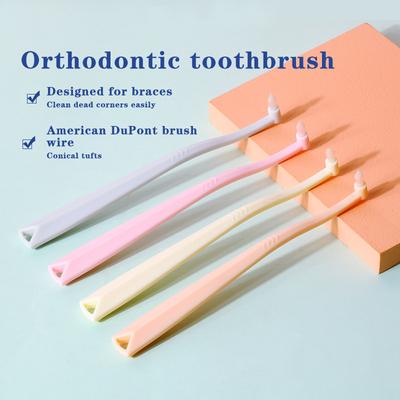 1 Pieza Cepillo Interdental Ortodóntico de Haz Único Suave Cepillo de Dientes Limpieza Dental Herramienta de Cuidado Bucal Cabeza Pequeña Pelo Suave