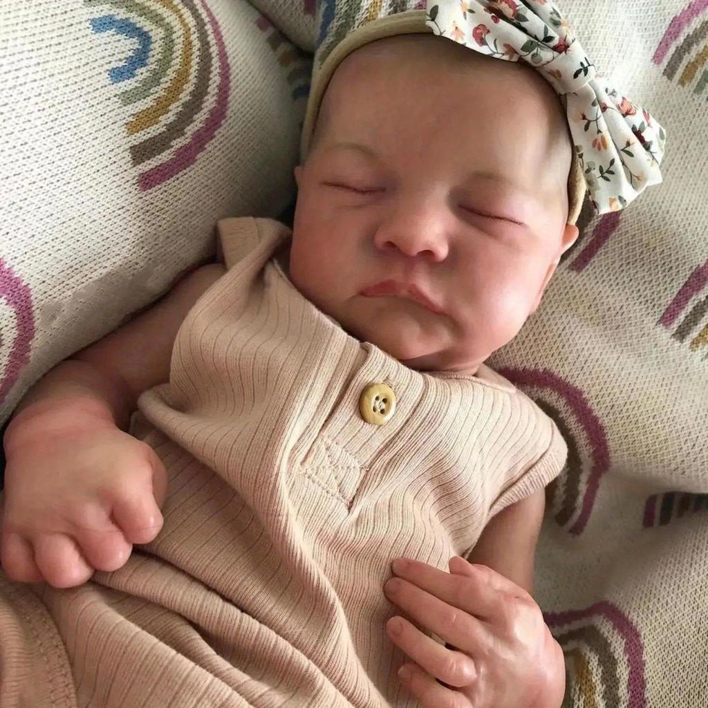 BZDOLL Realistic 19inch 48cm Reborn Doll Sleeping Baby Levi Soft vinyl Toy Real Touch Newborn Bebe Girl Art Toys for Kids Christmas Gift