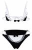Sexy Micro Bikini Cosplay Bikini Extremely Small Erotic Adult Extreme Underwear Swimsuit Mini Bra Set [RICHYT9] See-through T-back 2-piece (Black)