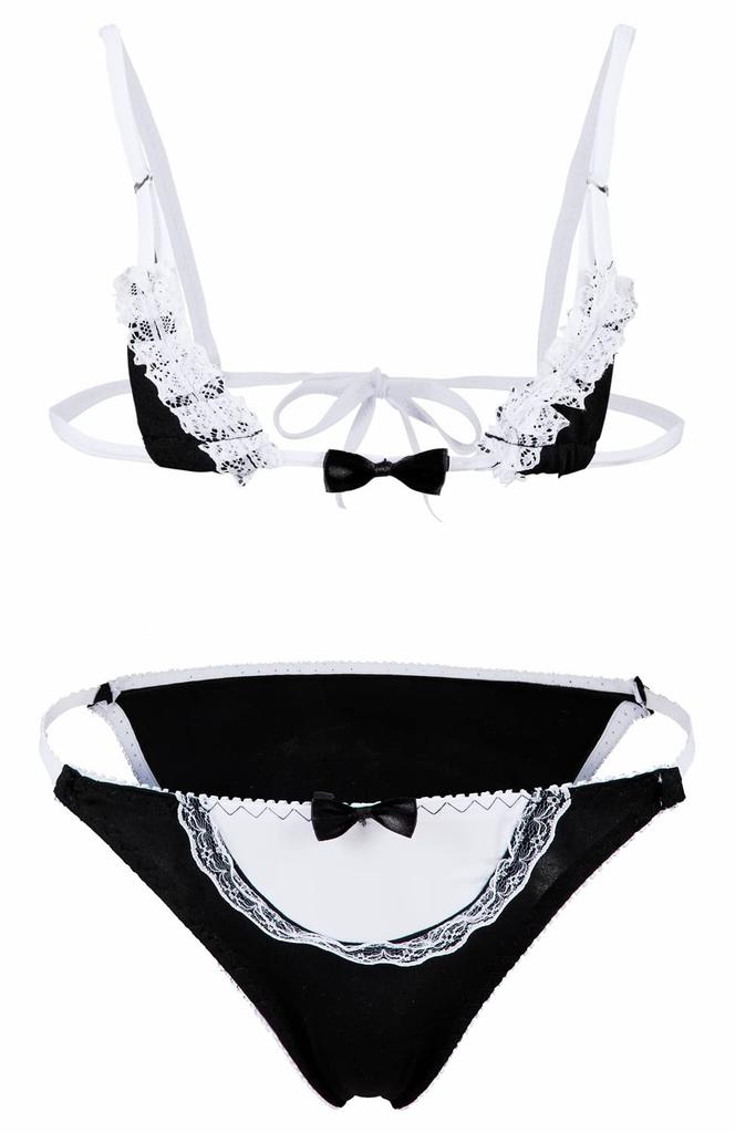 Sexy Micro Bikini Cosplay Bikini Extremely Small Erotic Adult Extreme Underwear Swimsuit Mini Bra Set [RICHYT9] See-through T-back 2-piece (Black)