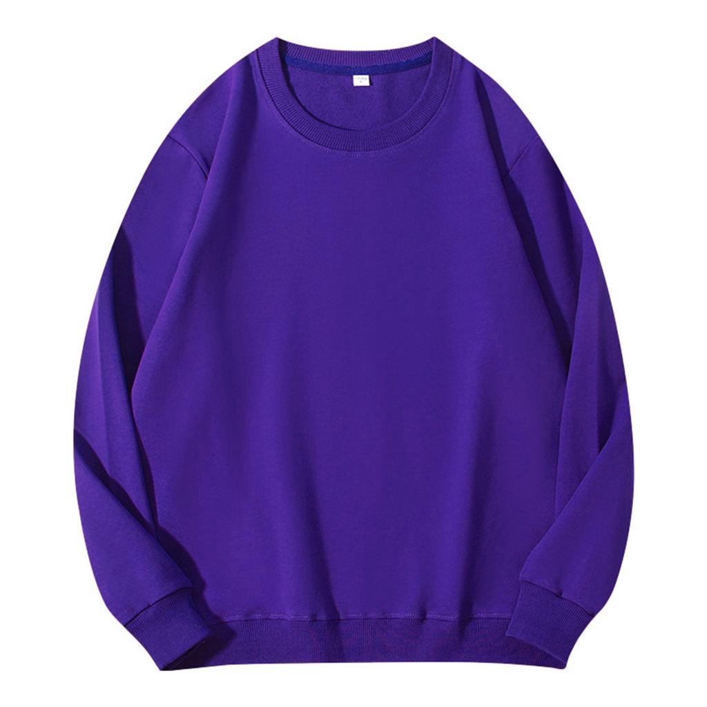 Unisex barevná mikina s kulatým výstřihem a žebrovanými dlouhými rukávy