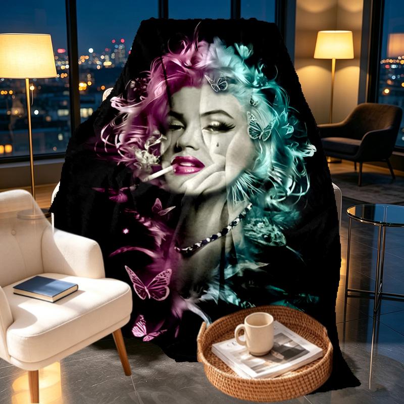 Marilyn Monroe Print Deken - Zacht & Comfortabel, voor Slaapkamer, Reizen, Bank, Huisdecoratie - Verjaardag Kerstcadeau voor Vriend