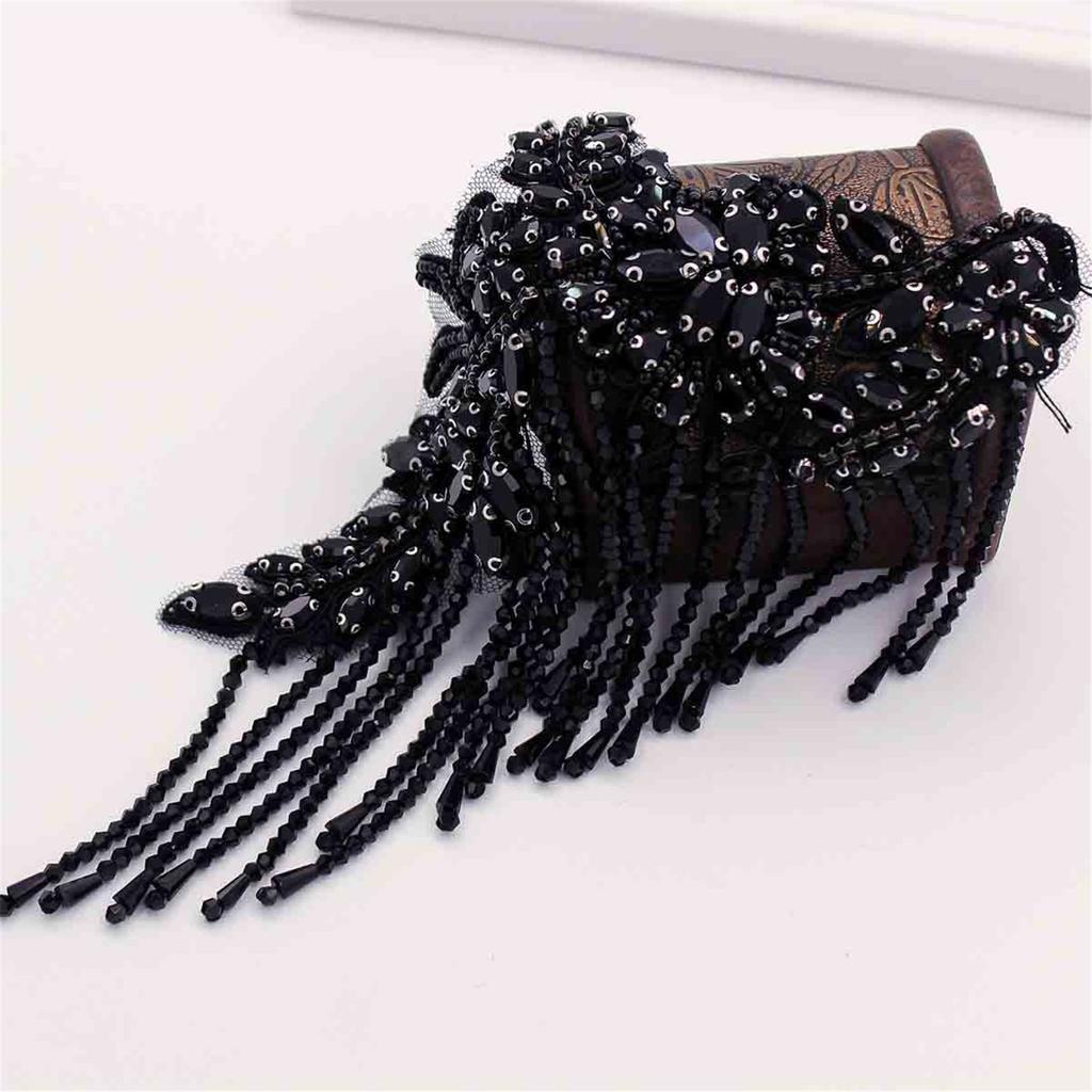 British Style Handmade Shoulder Jewelry Tassel Rhinestones Epaulettes Clothing Accessories Epaulet Shoulder Brooches
