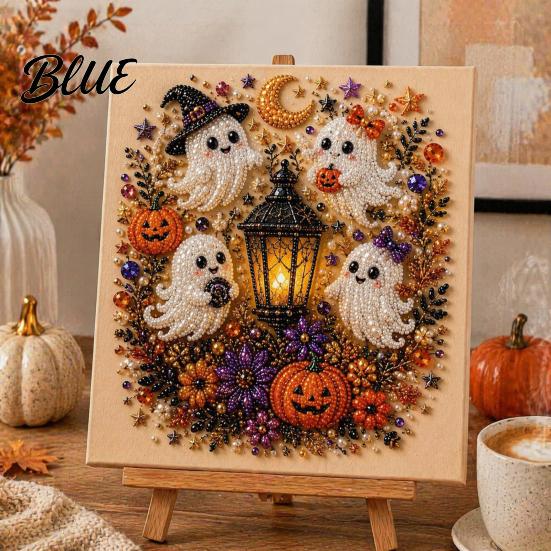 Handmade Holiday Gift Ideas Halloween Faux Pearl Art DIY Kit Spooky Cute 3D Beads Painting Crafts Mosaic Crafts for Adults Gothic Ghost Pumpkin Cat