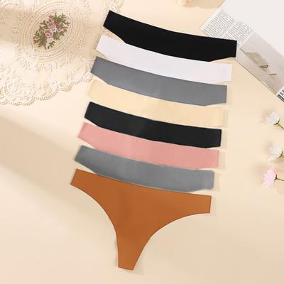 Tanga de Algodón para Mujer Bragas Suaves Transpirables Sin Costuras Señoras Sexy Braguitas de Tiro Bajo Ropa Interior Bikini Elástica