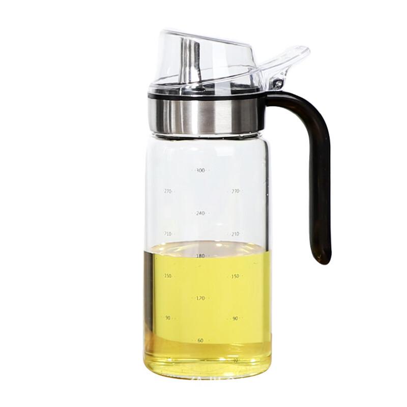 Zhishi Glass Oil and Vinegar Dispenser Bottles with Handle (500ml, 2-Pack)