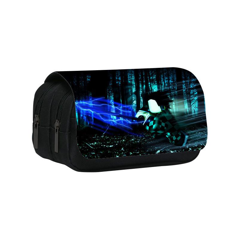Roblox Cartoon Pen Pouch With Double Layer Design And Nylon Material For Kids