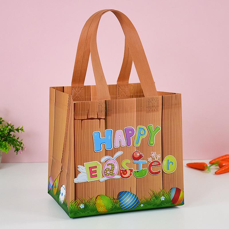 Easter Gift Bag Nonwoven Fabric Rabbit Bunny Cookies Candy Packaging Bag Kids Favors Happy Easter Party Decoration Supplies 2024
