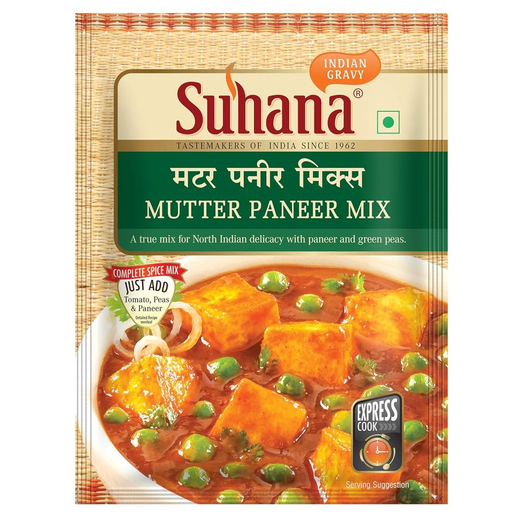 Suhana Masala Mutter Paneer Spice Mix 50g Pouch Pack Of 9 Easy Indian Curry Gravy Mix Restaurant Style Quick Cooking