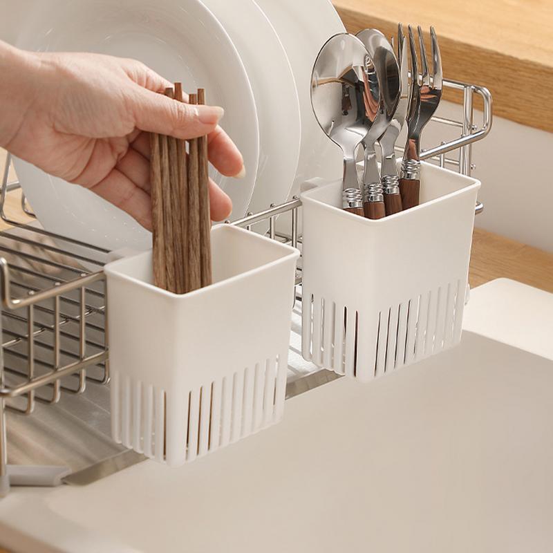 Sink Dish Rack Hanging Draining Basket Kitchen Cutlery Drying Rack Holder Drainer For Utensil Forks Spoons Chopsticks