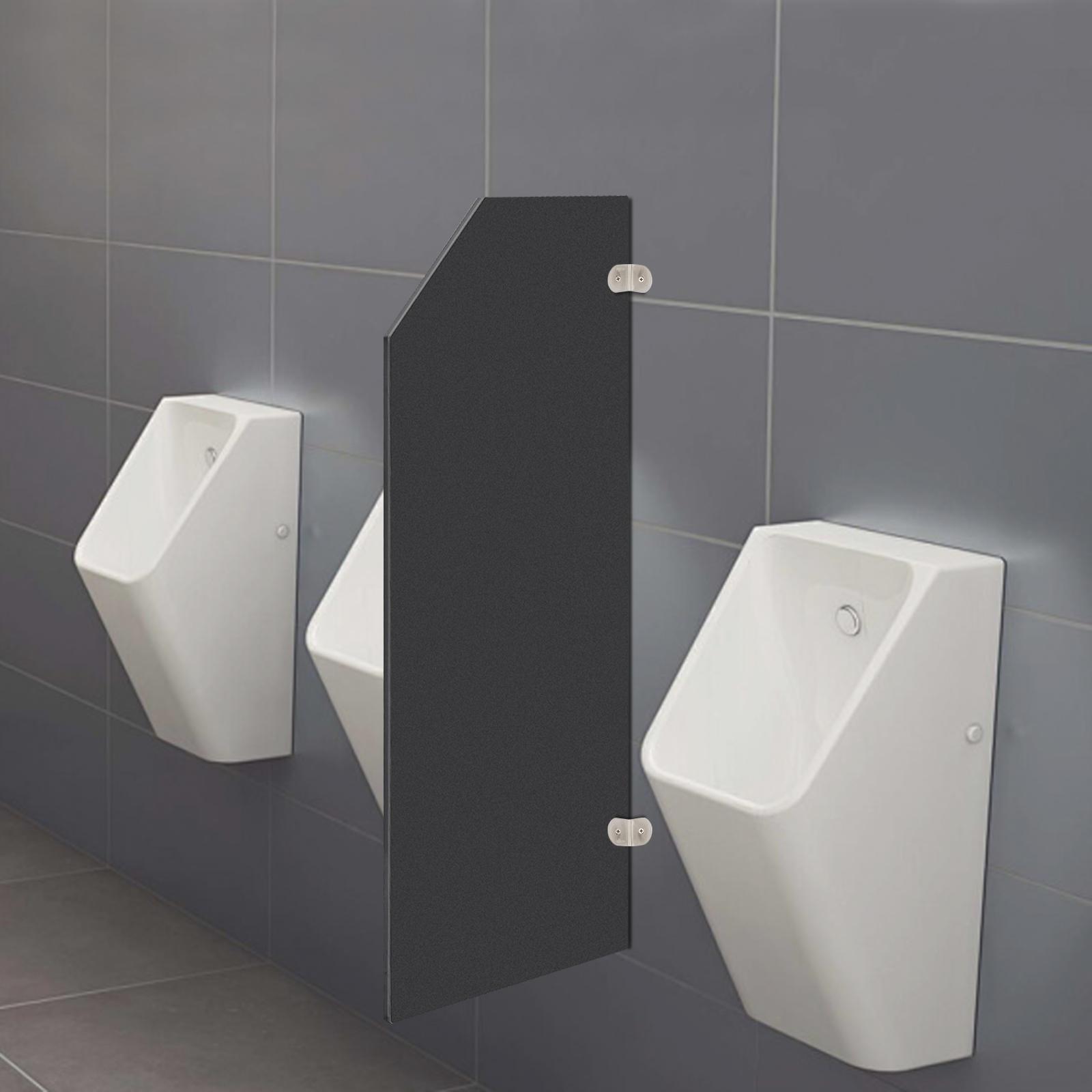 Pannello Divisorio Urinatoio Grande (Versione angolata) 15,75*35,43 Pollici, Parete Divisoria per WC da Uomo - Facile da Installare e Pulire nero