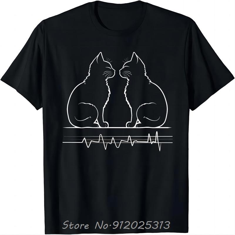 Ecg Cat Lover Tee Perfect For Animal Lovers Graphic T Shirts Unisex Oneck Tshirt Tops Streetwear Ropa Hombre Fitness Tshirt