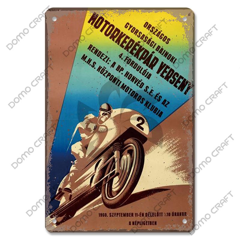 Motorcycle Vintage Poster Metal Plate Cafe Racer Festival Race Bred Motorcycle Metal Tin Signs Wall Decor Riders Club Man Cave