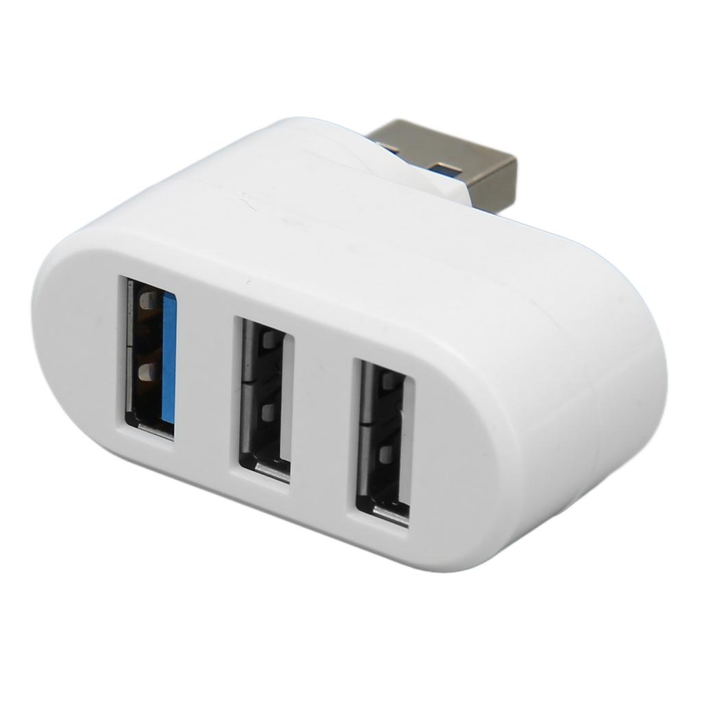 90 Degree Rotatable USB Hub 3 Port Plug and Play Supports Hot Swap 180 Degree Rotatable USB Hub for