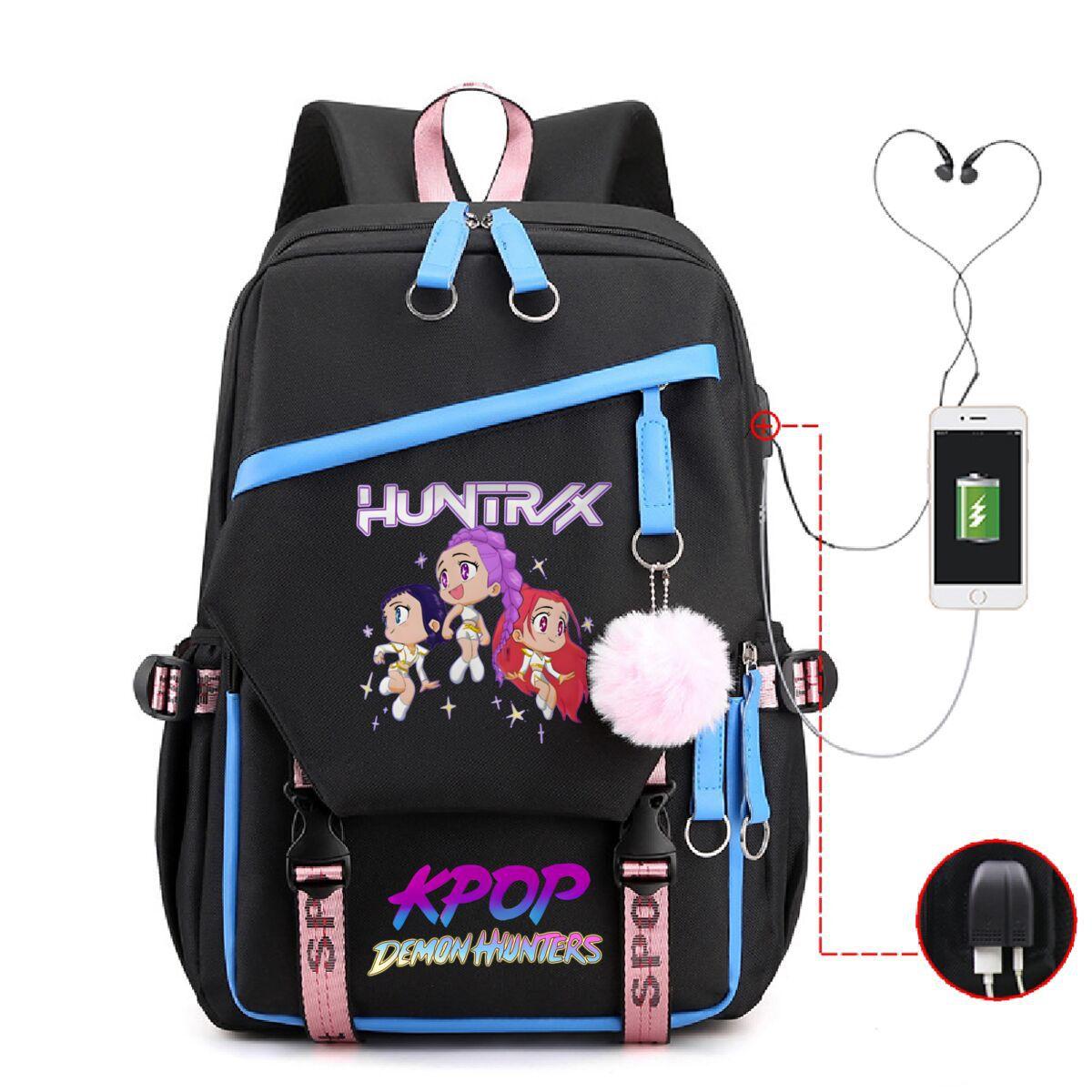 Kpop Anime Cartoon Printed Backpack College Trend Junior High School Student Casual School Bag no specifications
