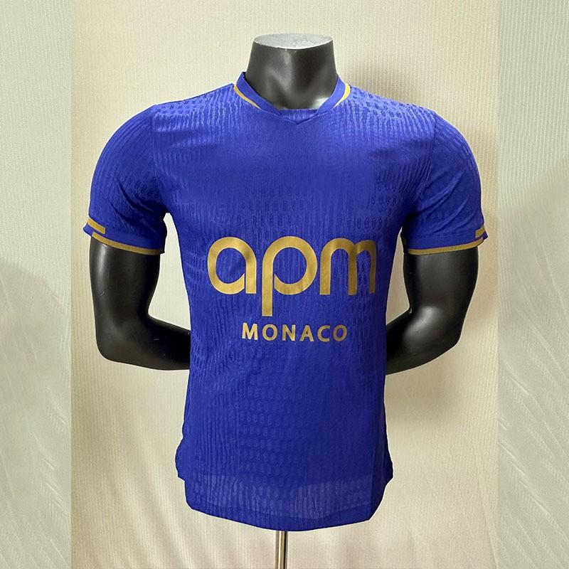 Mens Bamboo Fiber Soccer Jersey Away Kit ''-'' Monaco Fan Short Sleeve Football Shirt Fall Winter