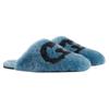 Gucci Interlocking G Faux Fur Slippers Blue Black Women's 719847 AAAUL 8439