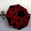 Red Mystic Symbols On Black Background Sticker DecalUmbrella, Portable 3-Fold Compact Umbrella,Christmas Gift ES496