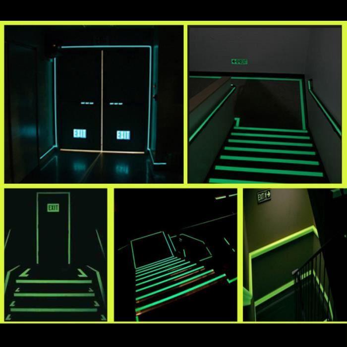 1 pc ruban lumineux adhésif fluorescent rouleau d'avertissement de sécurité colle autocollant RUBAN ADHESIF - MOUSSE ADHESIVE
