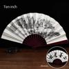 10-inch Antique Fan Folding Fan Chinese Style Men's Summer Silk Cloth Folding Summer Bamboo Fan Hanfu Portable