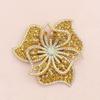 A New Style Six-petal Flower with Hot-fix Rhinestones and Sequins, a DIY Patch for Decorating Shoes, Hats, and Clothing Accessories