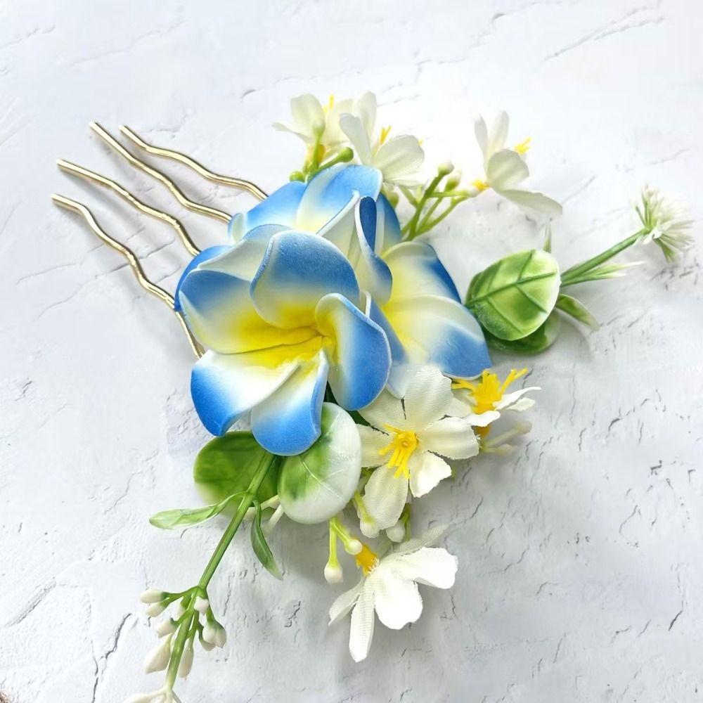 Colorful Large Flower Hairpin Side Clip Artificial Floral Hair Clip Fresh Flowers Hair Claw  Party
