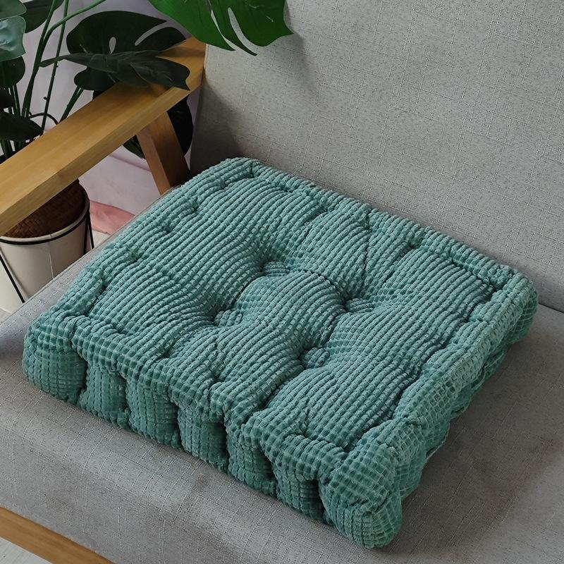Blue Corn Grain Square Seat Cushion 38x38cm, Polyester Fiber Chair Pad for Office Living Room Bedroom Car Seat