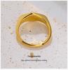 Evropsko-americký zlatý titanový ocelový retro prsten pro pár s nepravidelným kosočtvercovým designem pro ženy