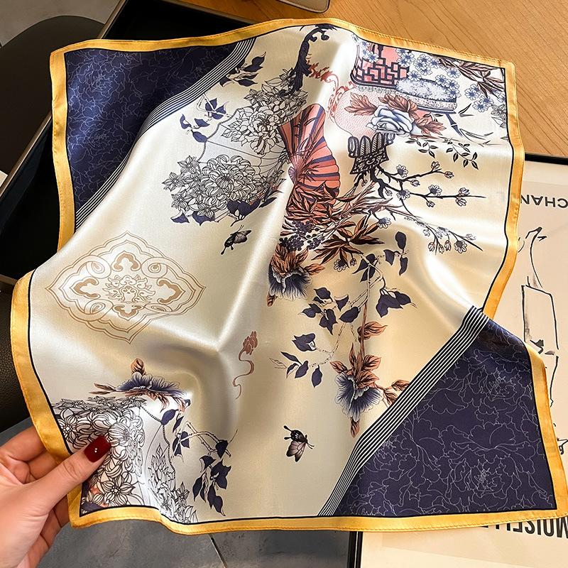 

Meier Silk scarf - new silk square scarf for women, spring/summer style, chic and fashionable, 100% mulberry silk 53*53cm