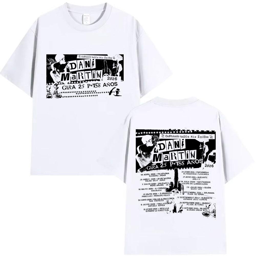 Rapper Dani Martin Tour 20252026 Graphic TShirts Men Punk Hip Hop Short Sleeve T Shirt Unisex Gothic Clothing Cotton Tshirt