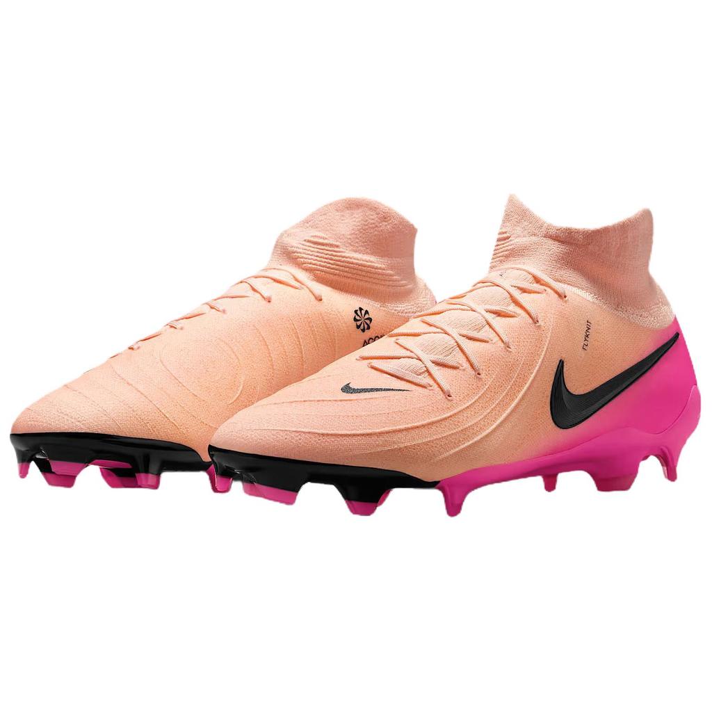 Nike Phantom Luna 2 Pro Comfortable Versatile FG (Rubber Long Stud) Slip Resistant Durable Soccer Shoes Unisex Soccer Shoes Pink Black FJ2575-800