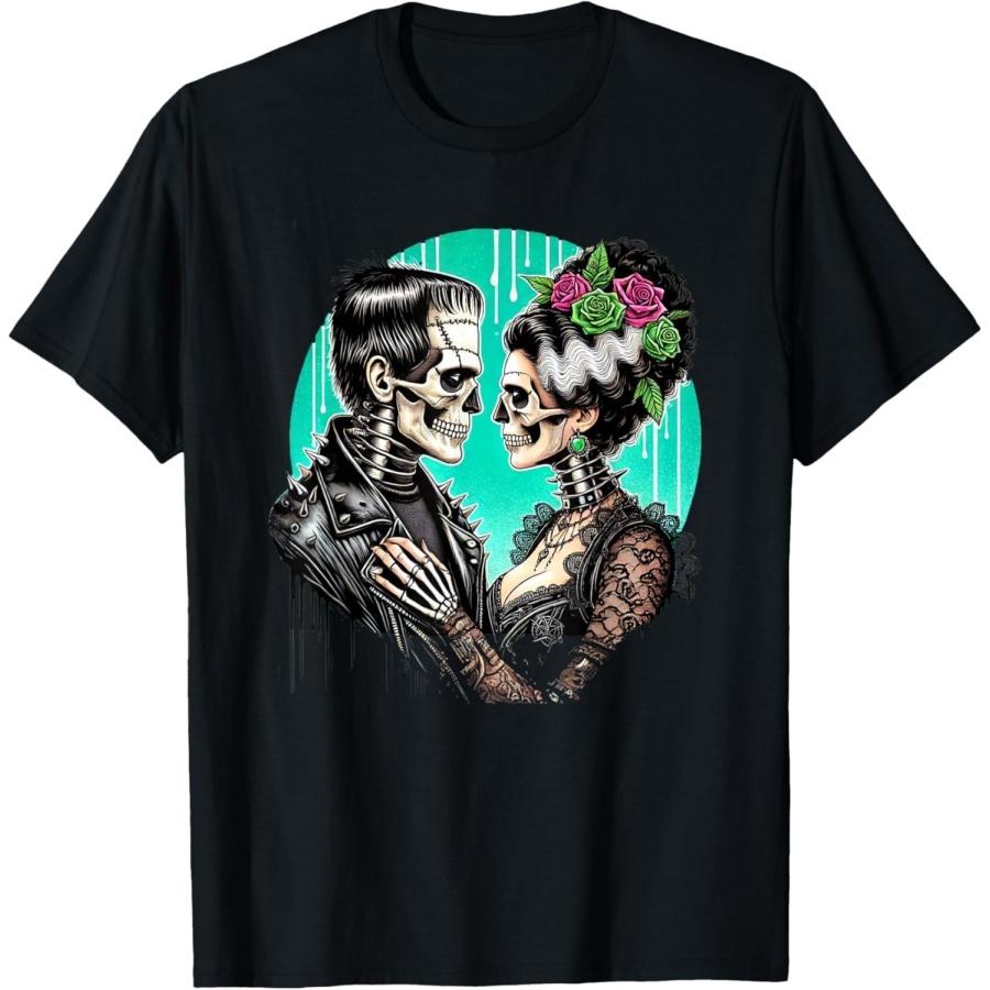 CwqlzXaiQwq Halloween Lovers Frankenstein Skeleton for Men Women Family T-Shirt XXXXXL разноцветный