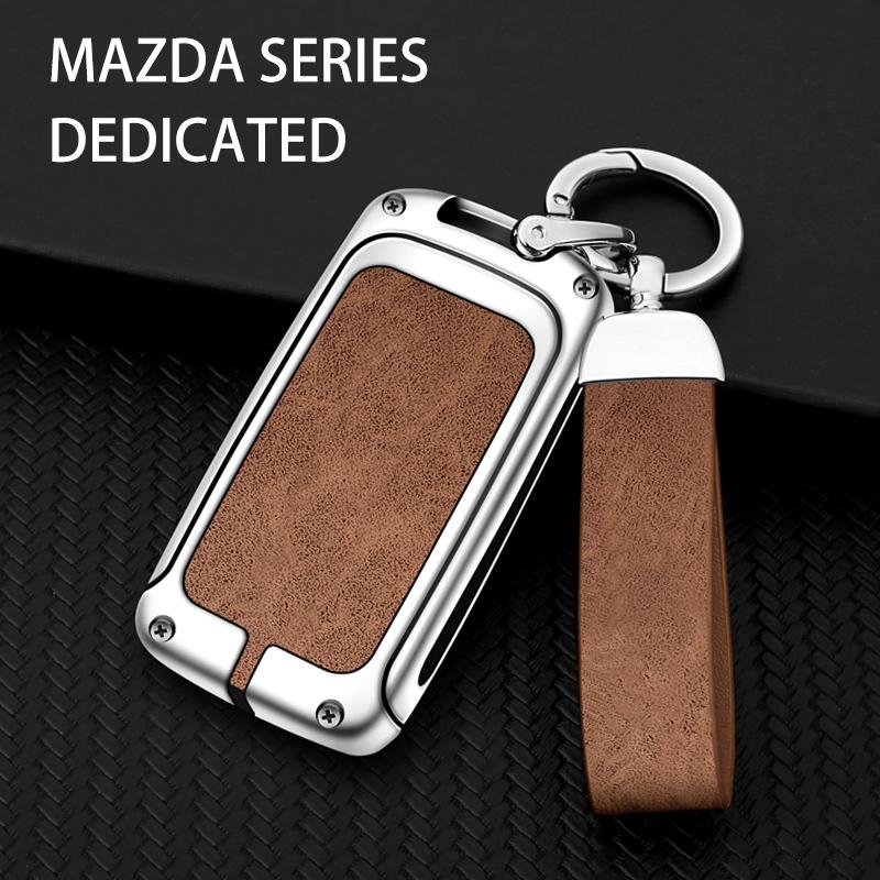 Zinc Alloy Leather Car Key Case For Mazda Skyactiv 3 2 6 Cx5 Cx30 Cx3 Cx8 Cx8 Cx9 Mx5 Atez Onkesera Key Case Car Keycase