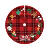 Saia de Árvore de Natal Xadrez Vermelho Festiva Com Design de Papai Noel e Alce Para Decoração Elegante de Feriado