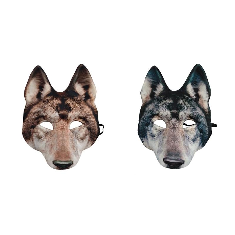 Realistic Animal Wolf Face Mask EVA Texture Ensuring Comfort Suitable for Halloween Carnival Costume Parties Wear