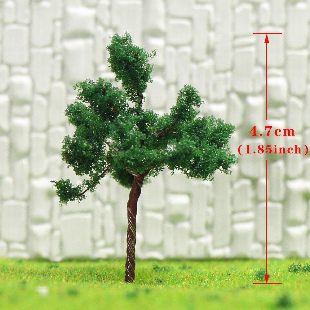 Scenery Collection Trees Model Trees 5cm N HO Gauge 40 Pieces Landscape Miniature Garden Railway Model Building Model Diorama Educational DIY