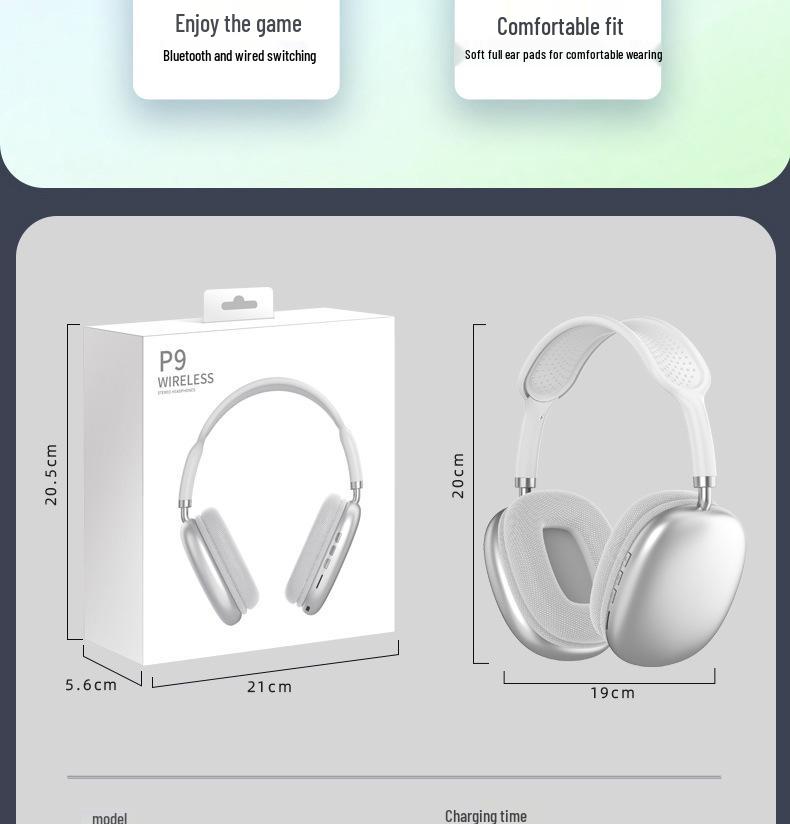 P9max Sports Bluetooth Earphones - Cute, Wireless, Over-Ear, Bluetooth 5.3.