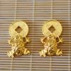 Fengshui Lucky Frog Wallet Charm Money Biting Golden Frog Alloy Amulet Ornaments For Good Fortune Financial Stability