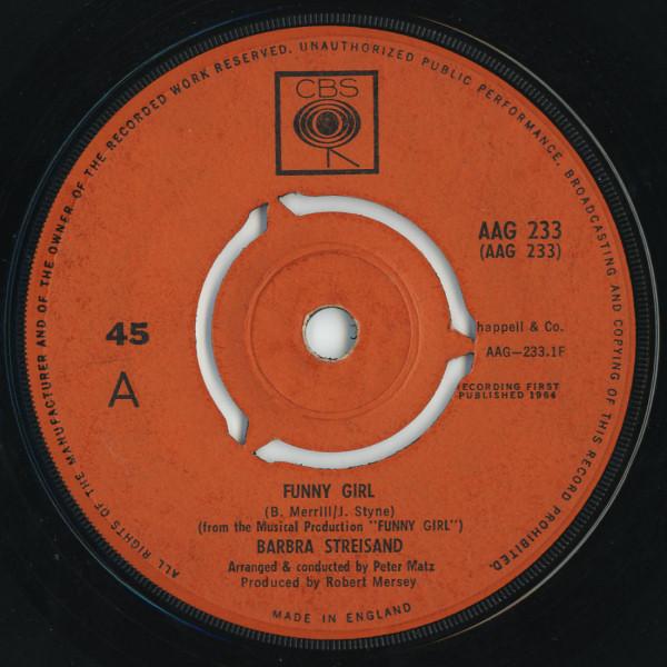 

7inch Record BARBRA STREISAND Funny Girl AAG233 CBS 1964 UK Pop Used