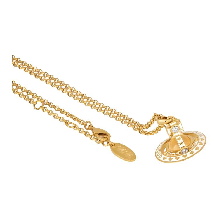 VIVIENNE WESTWOOD Nana Collaboration Classic Sphere Pattern Medium Necklace Women Necklace Gold White Light-Daffodil 630203IL-02RA09