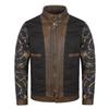 Vintage Genuine Leather Jacket Men Cowhide Yellow Brown Natural Cow Leather Jackets Man Leather Coat Autumn Clothing