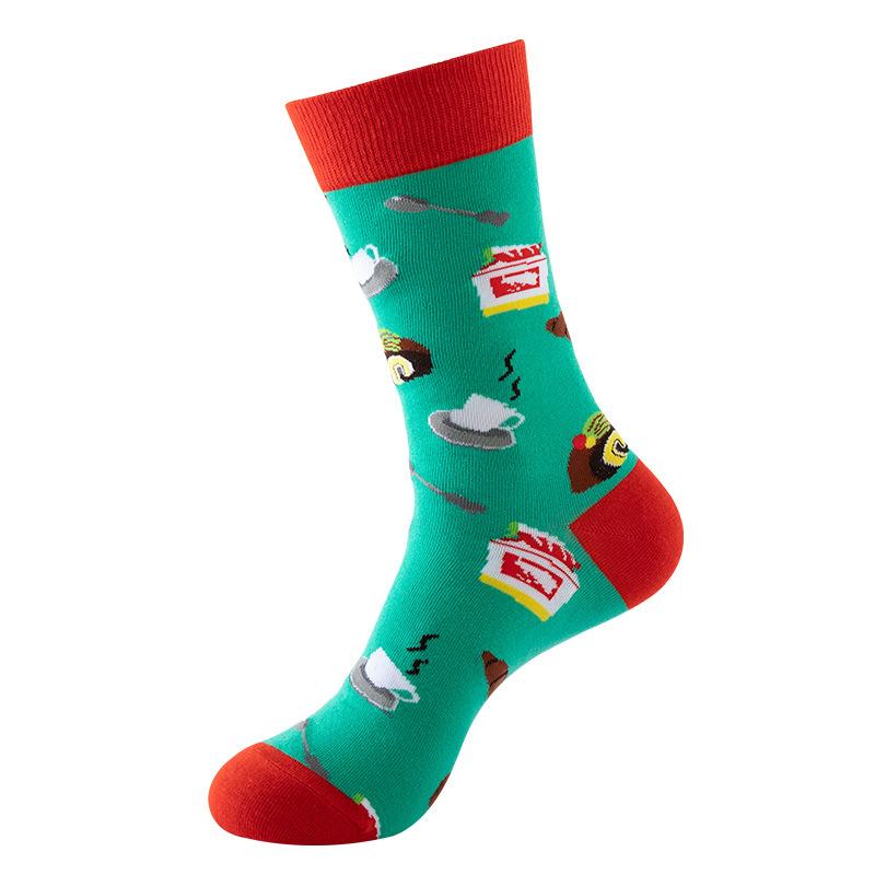 Food Series Men'S Socks Street Socks Summer Men'S Cotton Trend Socks Men'S Medium Tube Socks Men'S