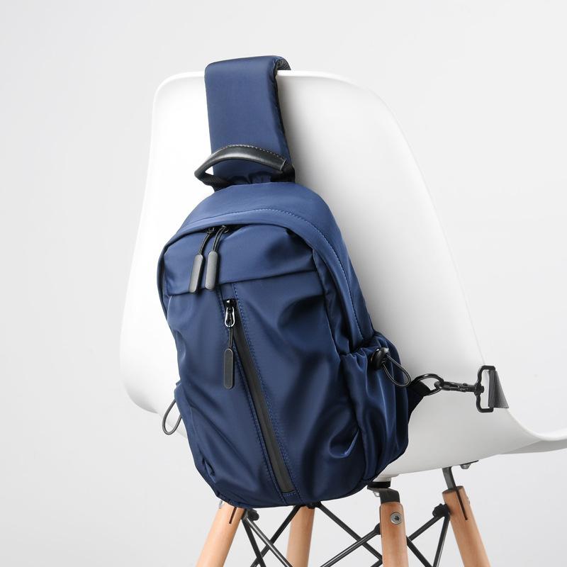 

Autumn Street Trendy Breast Bag Black Fashion Men s Cross-span Bag Mobile Phone Bag One Shoulder Bag синий