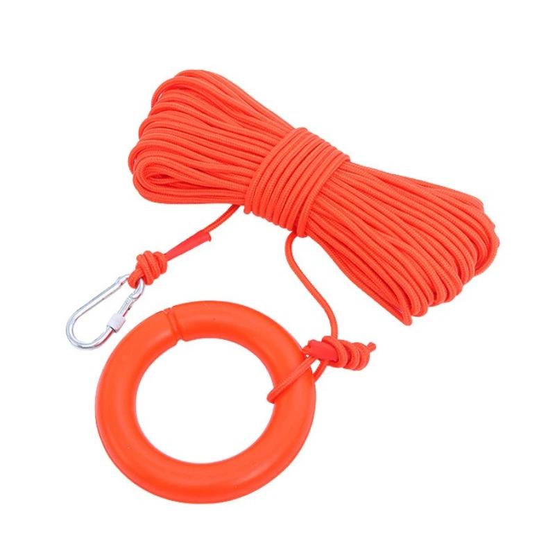 28m Water Floating Rope Orange Lifesaving Rope Non-slip Emergency Life Saving Rope Rescue Line for Fishing Safety Accessories