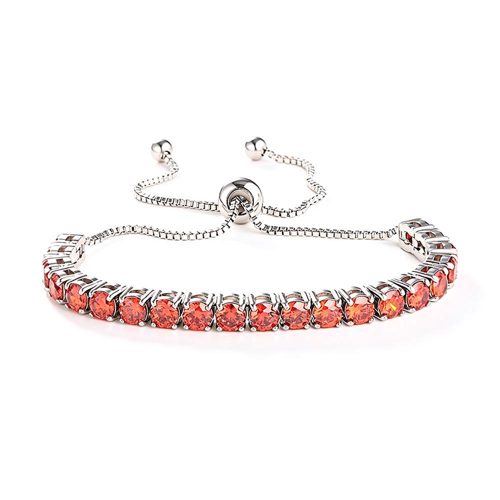 Elegant 4mm Zircon Women's Adjustable Stainless Steel Bracelet