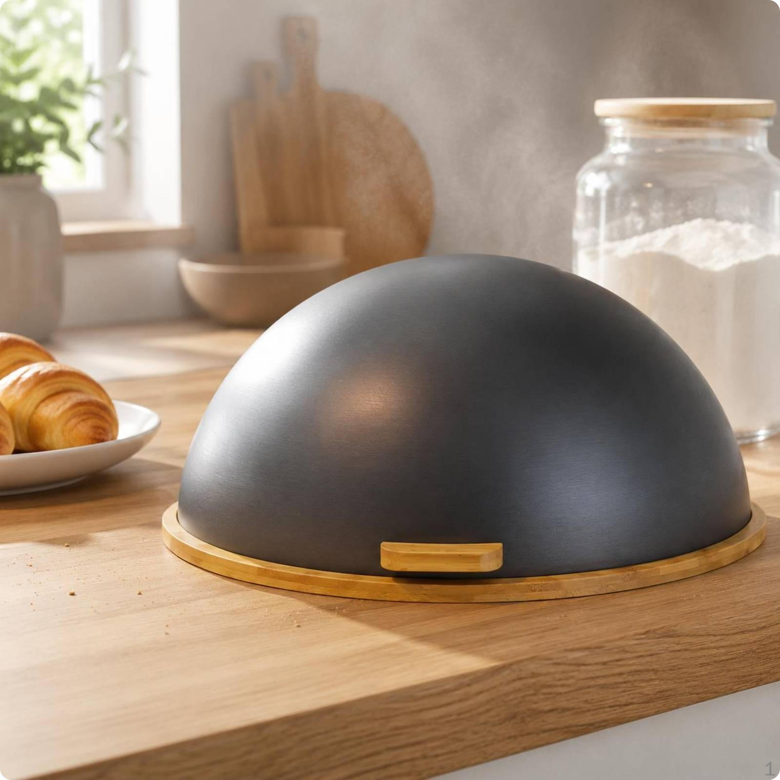 Bread Storage Box Domed Lid Bamboo